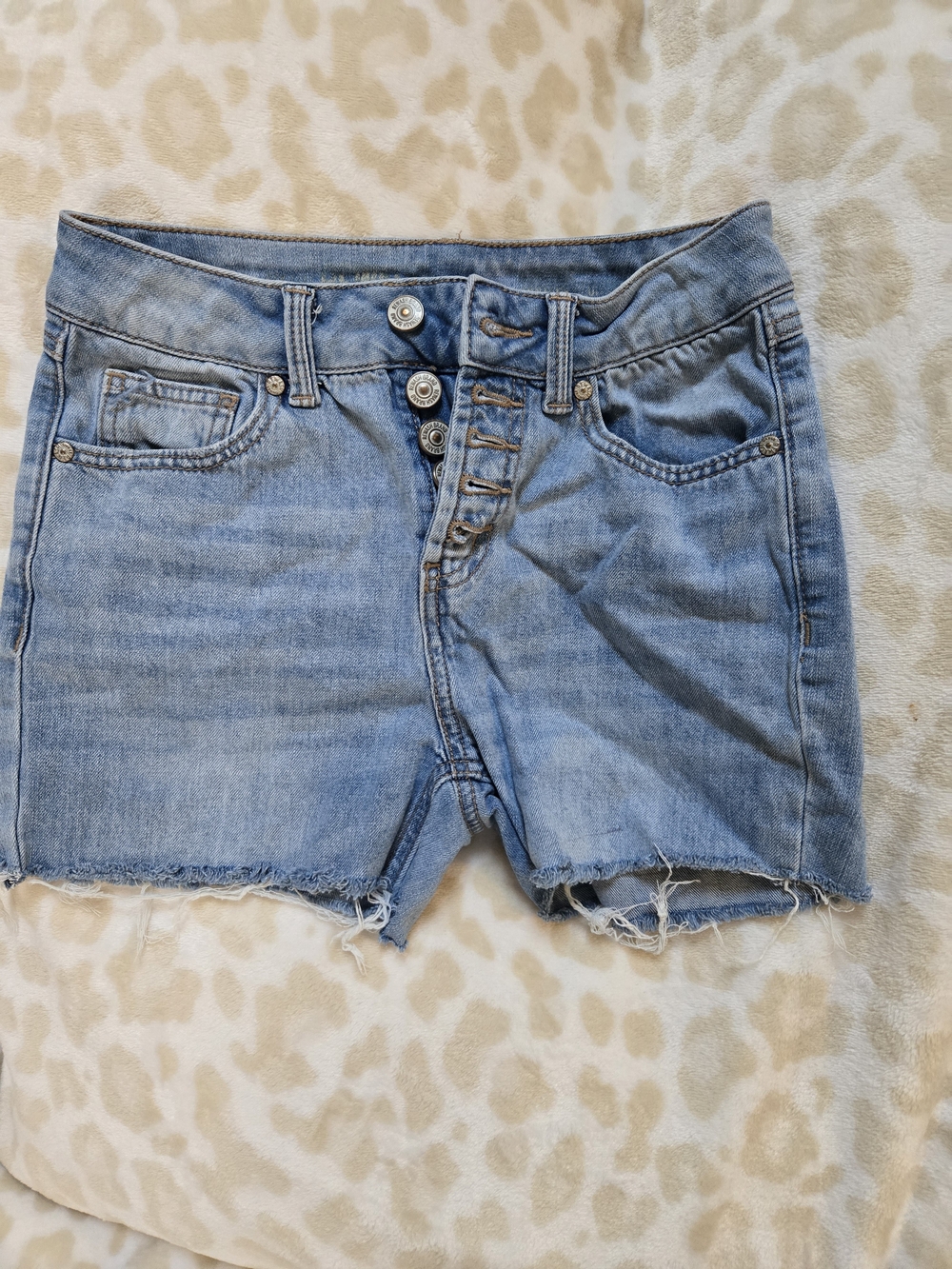 Rewash Light Blue Denim Cutoff Shorts with Button Fly